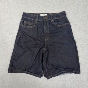COTTON ON Super Baggy Denim Jort Shorts Dark Wash High Rise Womens Size 2